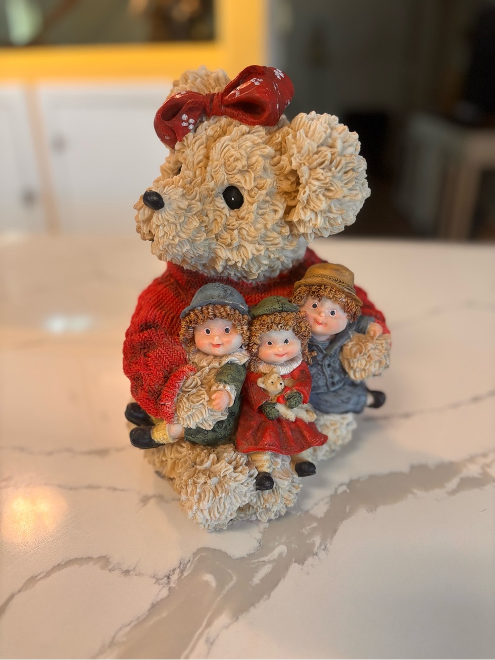 Vintage Midwestern Home Products. large, textured resin teddy bear statue